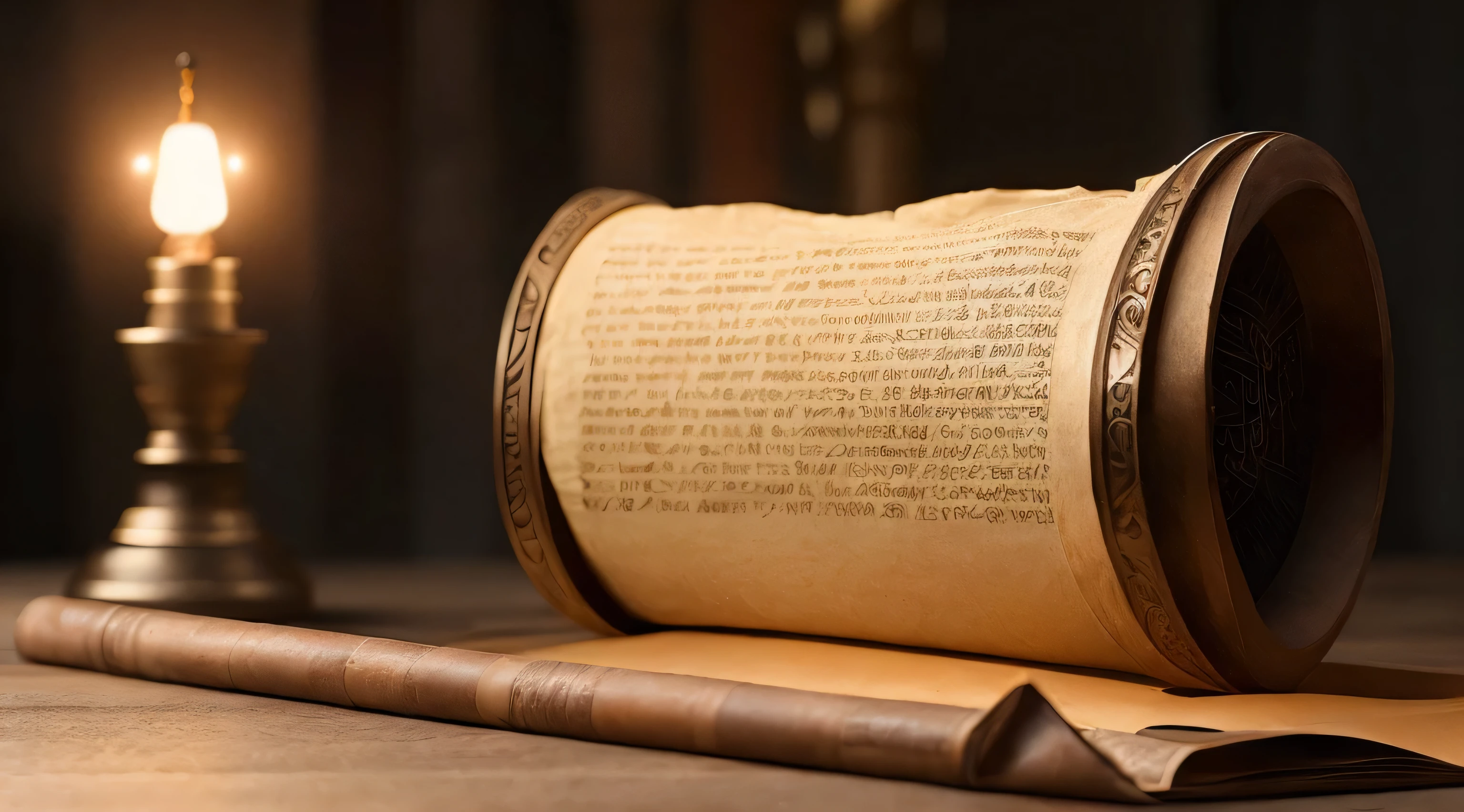 Ancient Israel、1st century、(((old scroll with hebrew written on it)))、(((open scroll)))、In 8K、Live shooting、highest quality、masterpiece:1.5、ultra-lightweighthigh-resolution、photogenuineistic:1.5、cinematic light、soft volume lighting:1.5、genuine、photogenuineistic:1、be familiar withな皮膚、professional lighting、photograph、sharp focus、be familiar with、professional lighting、photon mapping、be familiar withで複雑な環境、非常にbe familiar with、highest quality、美術的なphotograph、photogenuineisticなコンセプトアート、Cinematic perfect light with soft natural volume、mid journey、be familiar withな手、