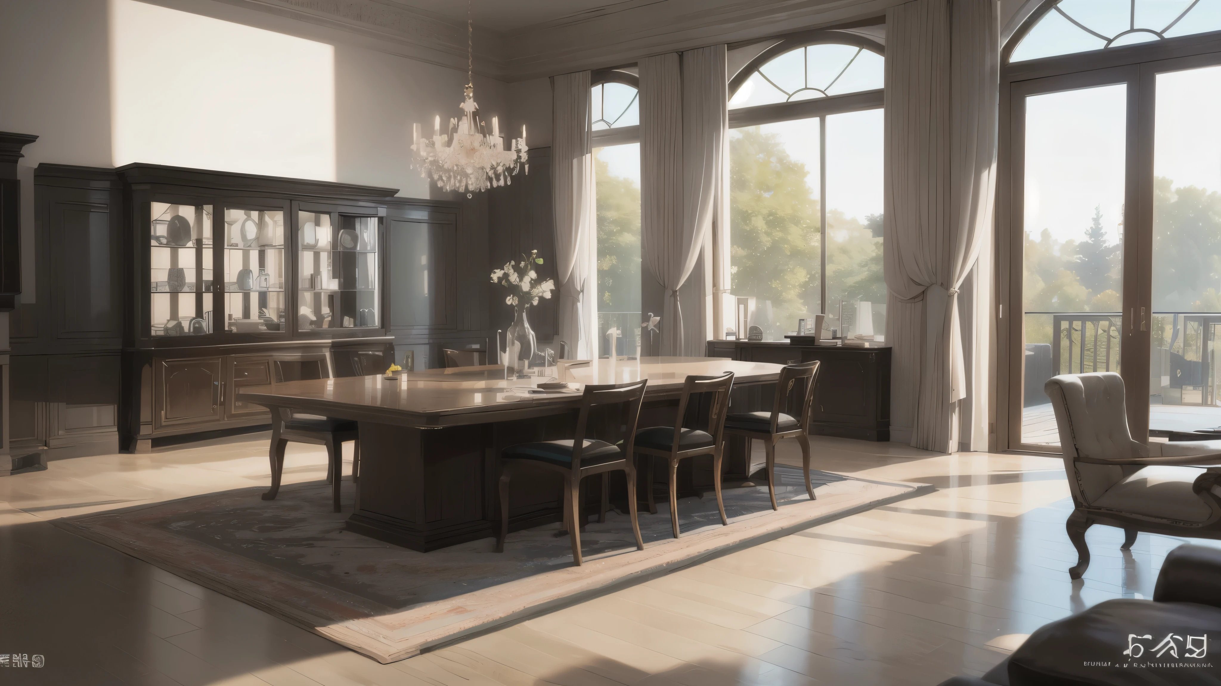 You are a famous interior designer、You have been asked to create a 3D image of a modern large room. Create a harmonious environment with modern and minimalist furniture. Including garden interior.