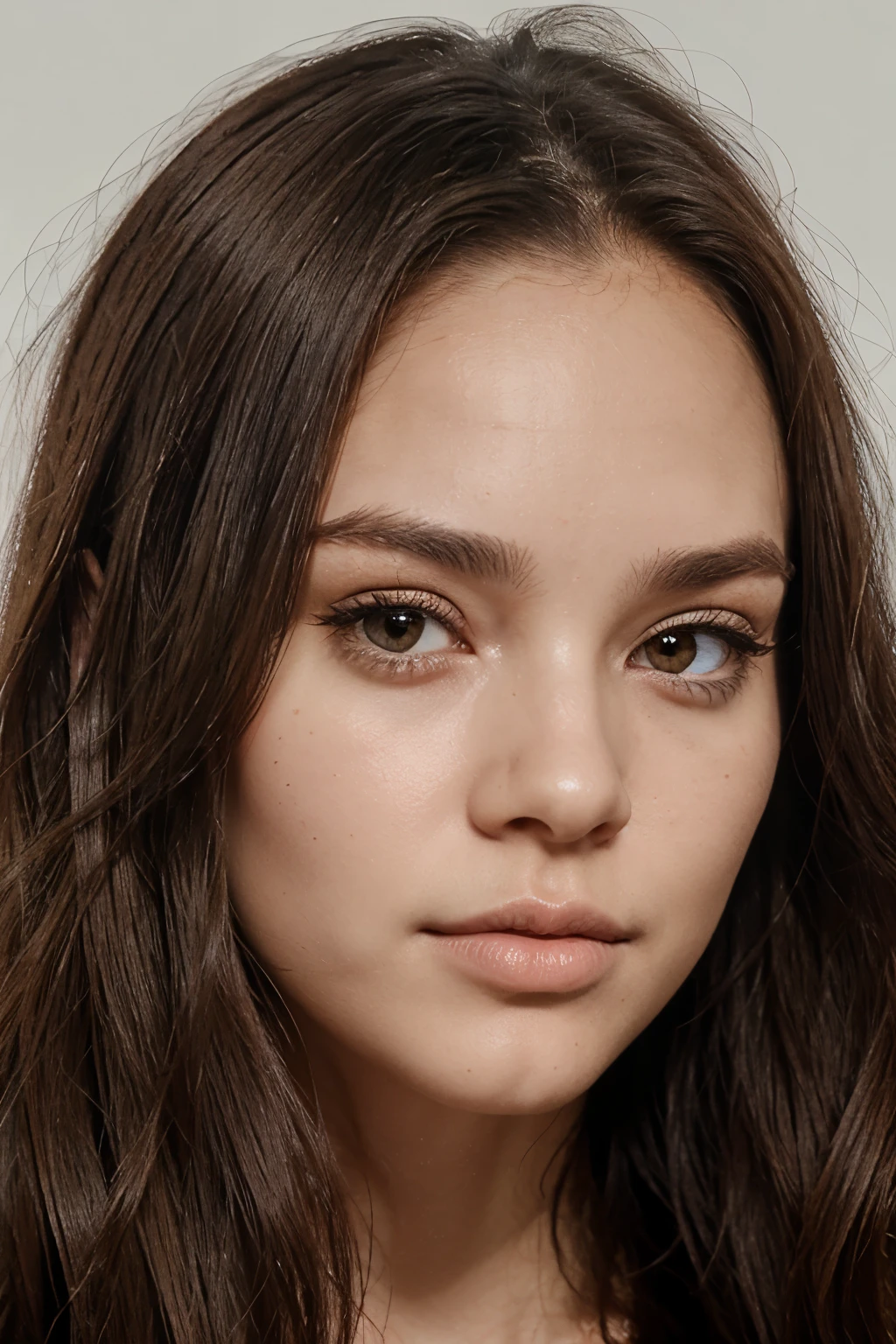 Woman, Straight or wavy hair, Brachycephalic head structure, Straight nose, Lip structure that is not too thin or too thick, Forehead that is not narrow, Facial bones that are not protruding and angular, Eyes that are not too close