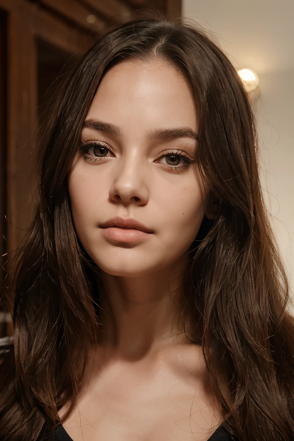 Woman, Straight or wavy hair, Brachycephalic head structure, Straight nose, Lip structure that is not too thin or too thick, Forehead that is not narrow, Facial bones that are not protruding and angular, Eyes that are not too close