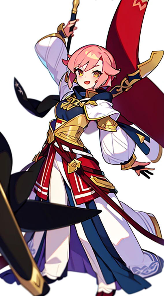 solo female, (((blurry background, white background))), character focus, fantasy clothes, standing, character design, fantasy peddler,