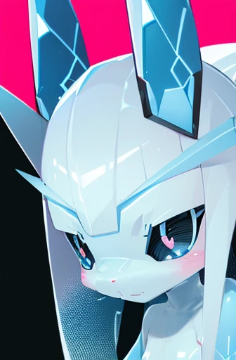 ((a Glaceon pokemon)), (ice and frezon attributes), ((frontal face)), (facial close-up), ((round eyes)), small and cute, (bright and clear eye), Cute little animals Furry, anime, contemporary art, anime style, masterpiece, best quality, highres, super detail, anatomically correct, textured skin