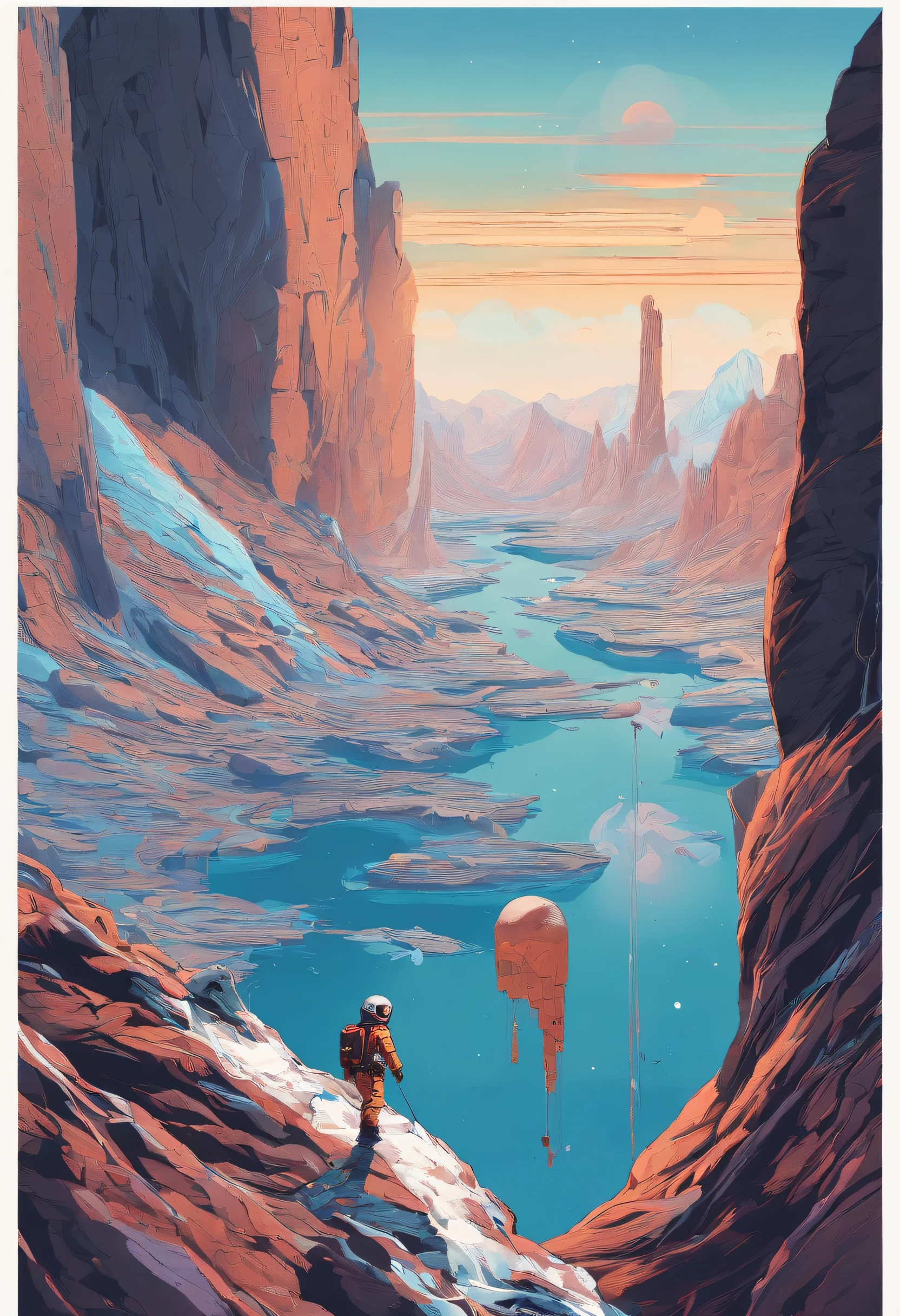 (Chinese astronaut Climberss climb steep cliffs:1.37),The spacesuit is made of nanomaterials,High-performance goggles on the helmet,Asteroids have complex surface topography,There are huge canyons here,There are still deep cracks,There are also strange mountains and ridges。substance:矿substance,Reflect starlight,it has a dark blue sheen,Climbers,
background with:Siberian cliffs, Ice Master, trapped in ice, Covered in ice, (Elevation angle lens), frozen ice hard edge,
science fiction fantasy