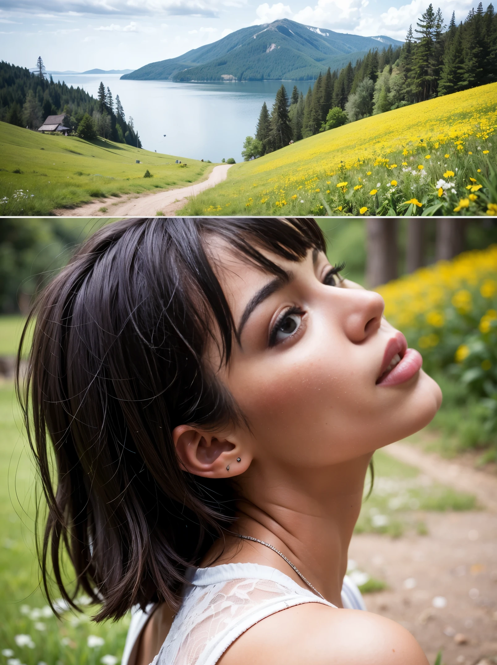 Create an artwork with three layers. The first layer should be the bottom third of the image and should contain the foreground. The second layer should be the middle third of the image and should contain the middle ground. The third layer should be the top third of the image and should contain the background.
In each layer fill with a random color.