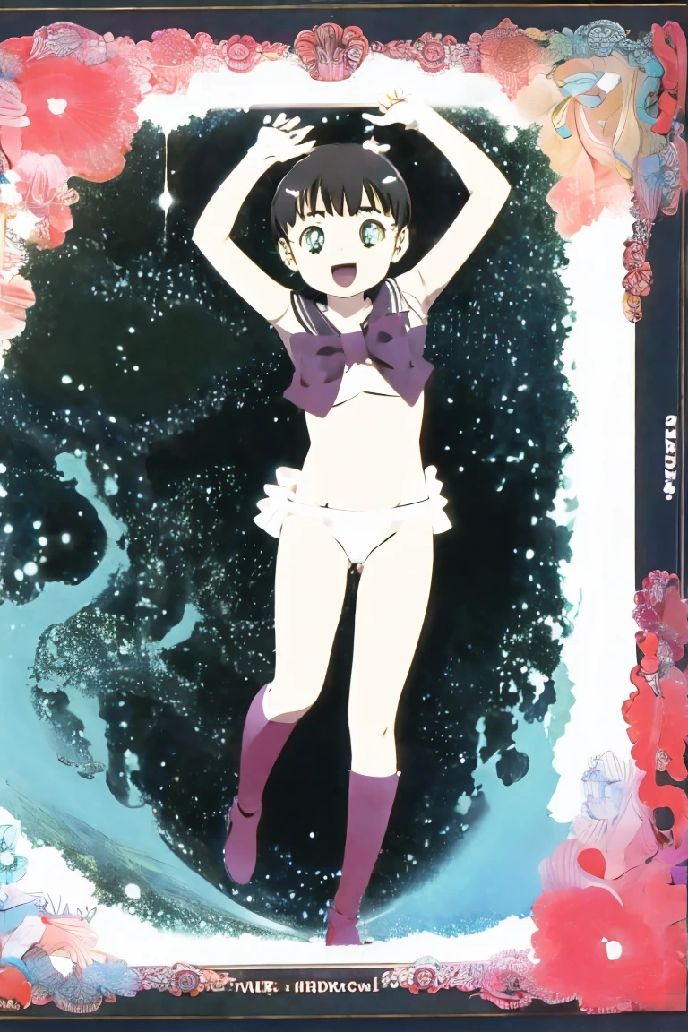 A cute playing in the water naked