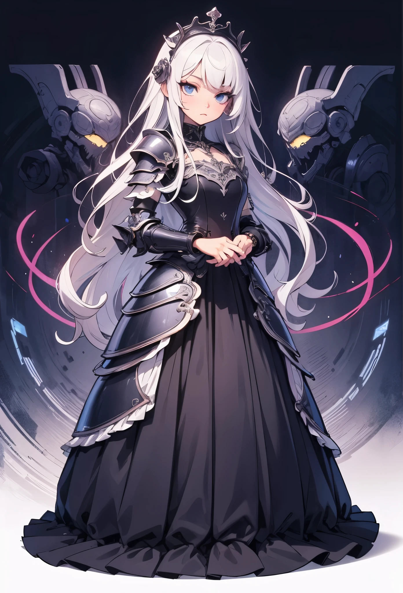 (detailed illustrations,Very detailed and precise drawing,Delicate drawn lines with tempo,Realistic texture expression),[color traced main line],[Ruins of a super-ancient civilization],[ANIME] (MACHINEAlice Beauty 16 years old) straight long hair [AUTOMATON],([Black Rose] black dress) (Cyber Alien Armor [Through the material]) [caltrop] Lock [Titanium alloy] [[Through the material]],Cybernetic Gothic Lolita [clear lenticular iris],(intricate and beautiful decoration [Dense detail]),(Fine and beautiful skin expression [transparency]),[完璧な目のdetailed (Beautifully detailed iris)[eyes like jewels]],[long and beautiful eyelashes],[precisely drawn hair [美しく艷やかな髪のdetailed]],(完璧な手のdetailed [Beautiful fingers with no damage [beautiful nails]]),(perfect anatomy(perfectly balanced proportions))[[full body portrait]],[[Design built to the highest level]][ideal color coordination(Accurate simulation of light and material interactions)],([Precision Detail](detailed,High definition)),[Visual art that tells a story].