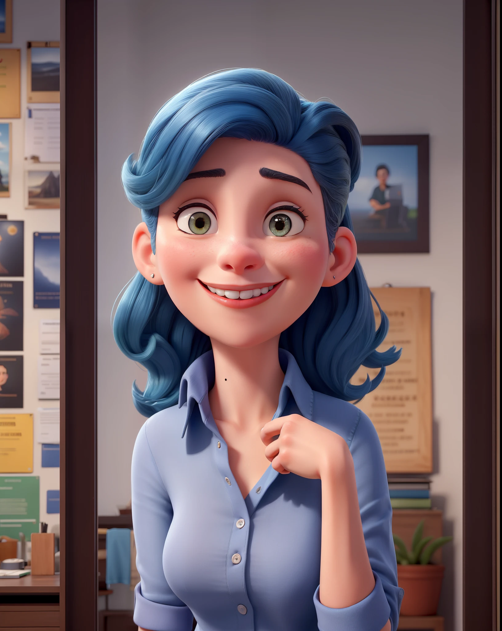 1girl, pale skin, green eyes, short orange hair, blue hair clip, sapphire earrings, ass spread, bent over, (best quality,4k,8k,highres,masterpiece:1.2),ultra-detailed,(realistic,photorealistic,photo-realistic:1.37),hot,studio lighting,vivid colors,extreme detail description,professional