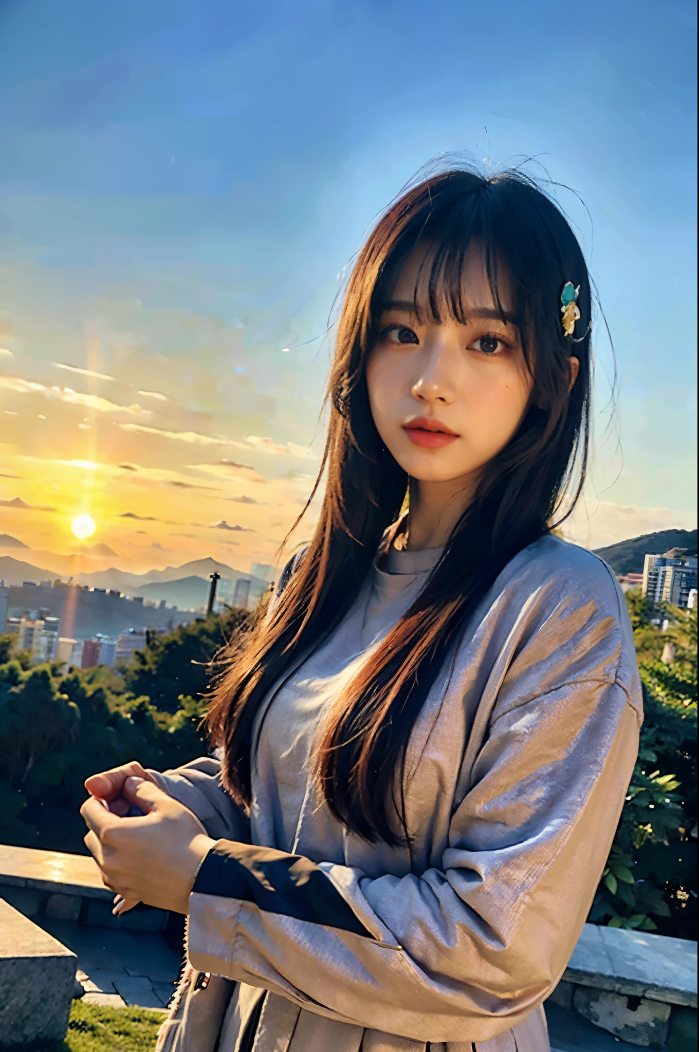 highest quality,masterpiece,One girl from the imaginative Macau women page,coarse hair,The background is unique stone tablets,sunrise,cel shading,anaglyph effect,ultra high resolution,Highly detailed official Unity 8K wallpaper,ultra high resolution,super high quality,