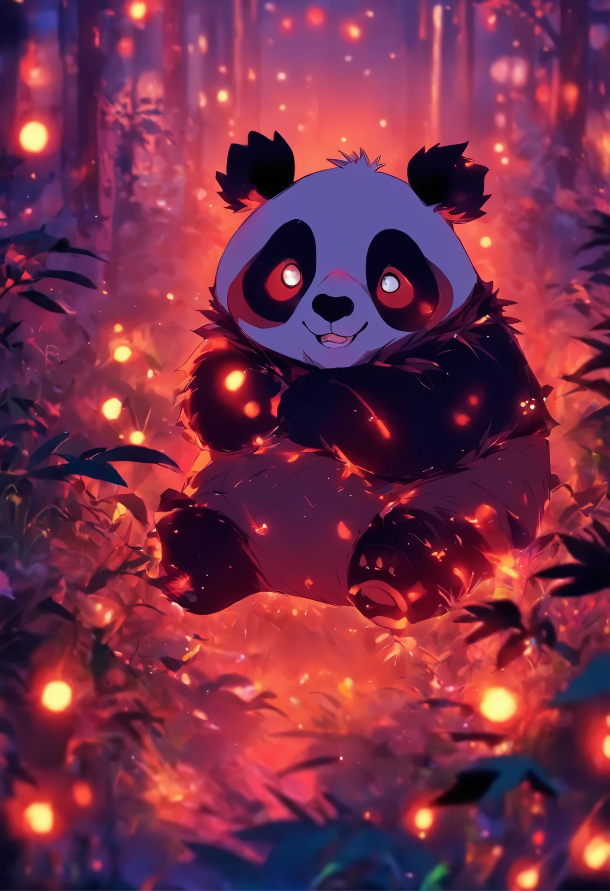 Ein niedlicher Panda,has big eyes,Rouge,faul,greet,Hohe Detailgenauigkeit, weisser hintergrund