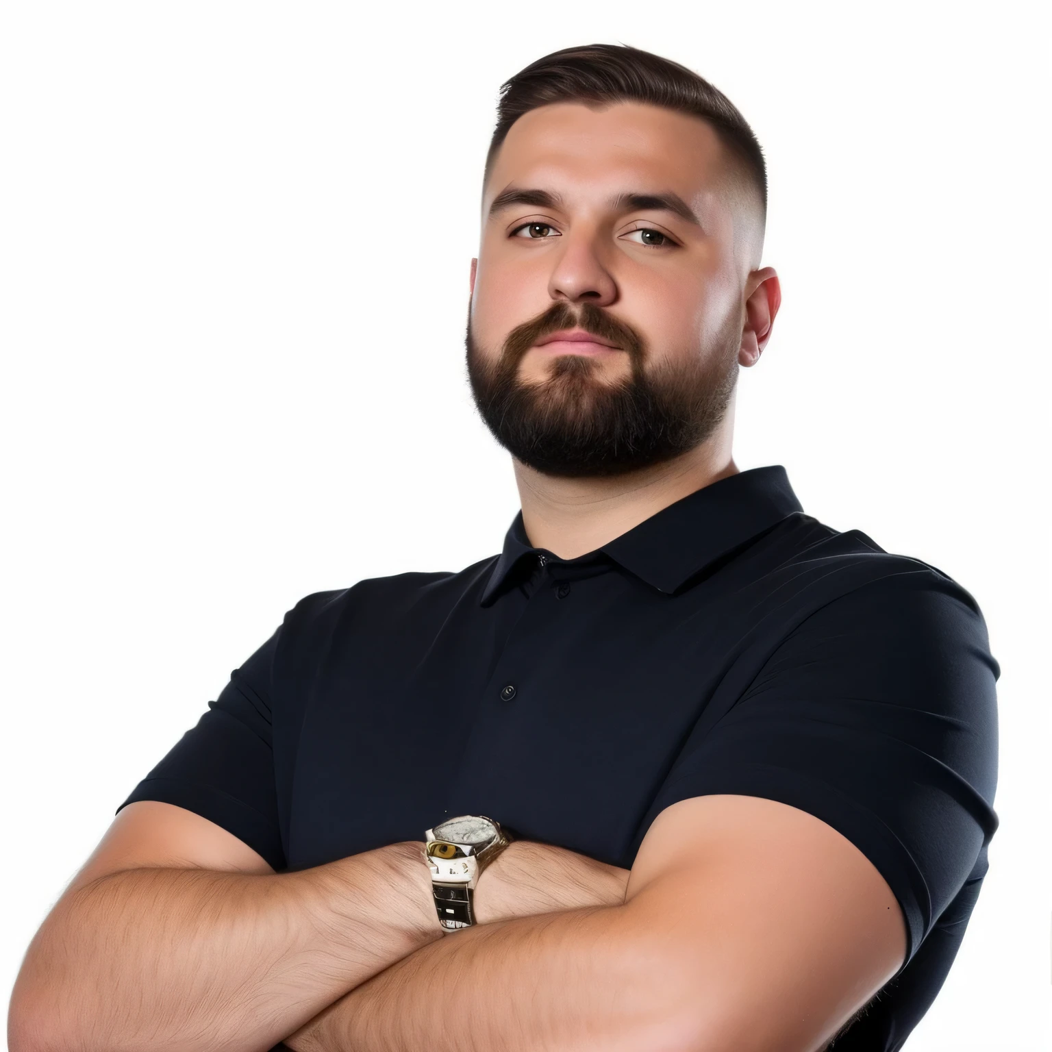 there is a man with a beard and a watch on his arm, professional profile picture, stocky, professional profile photo, tomasz strzalkowski, bogdan rezunenko, piotr jablonski, vitaly bulgarov, kacper niepokolczycki, andrey surnov, adam varga, headshot profile picture, professional picture