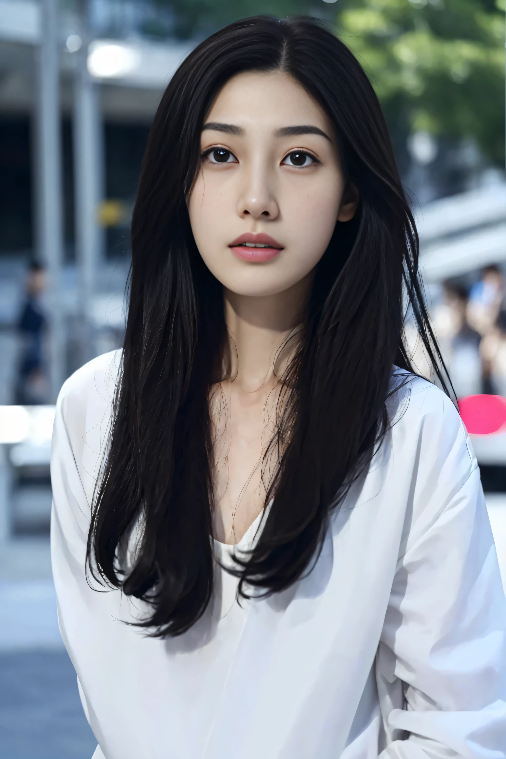(best quality:1.2),ultra high definition,high quality,(actual, photoactual:1.4),1 girl,alone,long hair,black eyes,Upper body,(Face_audience:1.2),looking at audience,