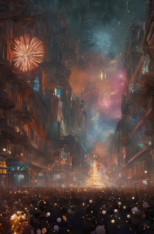 New Year&#39;s Eve 2024, enhancing, complex, (best quality, masterpiece, Representative Works, official art, professional, unified 8k wallpaper:1.3)