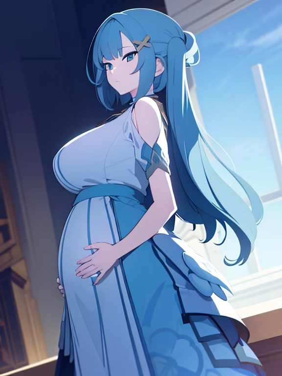 Masterpiece, best quality, pregnant, blue archive, full body