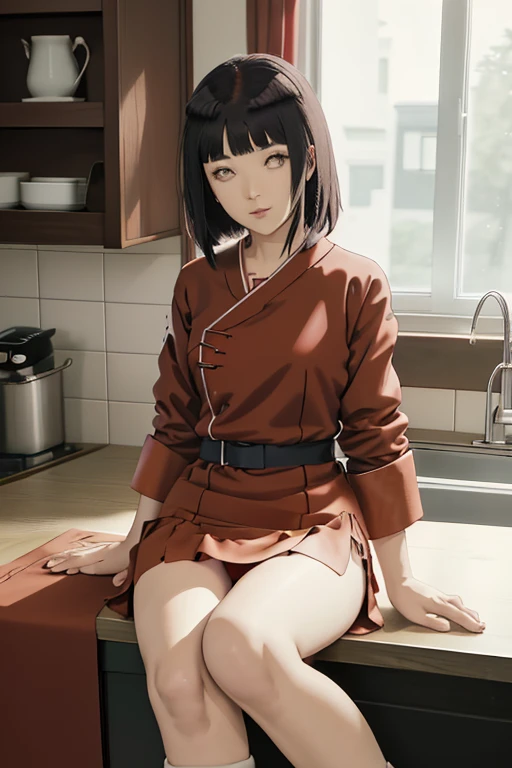 anime girl in red top and panties posing in kitchen, an anime drawing by Jin Homura, trending on pixiv, shin hanga, seductive anime girl, rin tohsaka, top rated on pixiv, beautiful alluring anime woman, fully clothed in red robes, attractive anime girl, anime moe artstyle, loli in dress, beautiful alluring anime teen