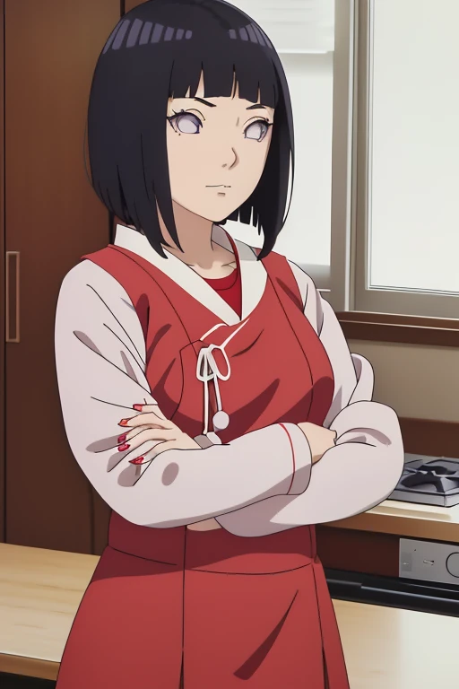 anime girl in red top and panties posing in kitchen, an anime drawing by Jin Homura, trending on pixiv, shin hanga, seductive anime girl, rin tohsaka, top rated on pixiv, beautiful alluring anime woman, fully clothed in red robes, attractive anime girl, anime moe artstyle, li in dress, beautiful alluring anime teen