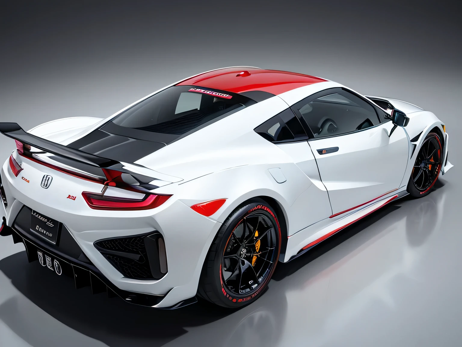 ultra high resolution、super high quality、8K、Wonderful expression with attention to detail、Midsummer Circuit、White racing car、Honda NSX 3000GT Hybrid Turbo