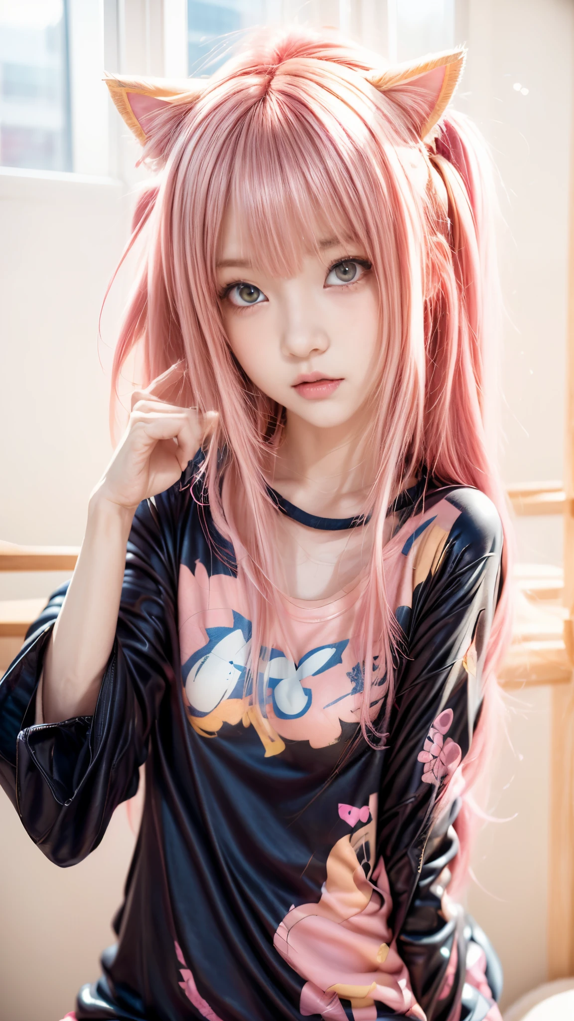 Sexi girl with pink hair and a cat ears, visual of a cute girl, cute anime girl, an anime girl, pretty anime girl, anime girl, (anime girl), young anime girl, cute anime girl portraits, anime best girl, cute anime girl portrait, portrait anime girl, attractive anime girl, beautiful anime girl, portrait of an anime girl