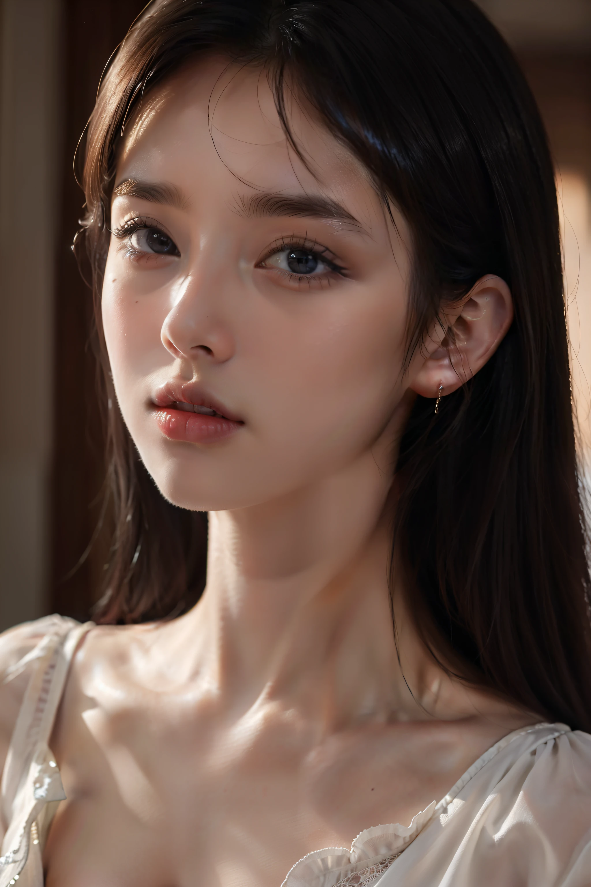 ((best quality, 8k, masterpiece: 1.3))， extremely exquisite beauty, Very detailed， 1 girl， like real people，Delicate face and lips， Dark wind