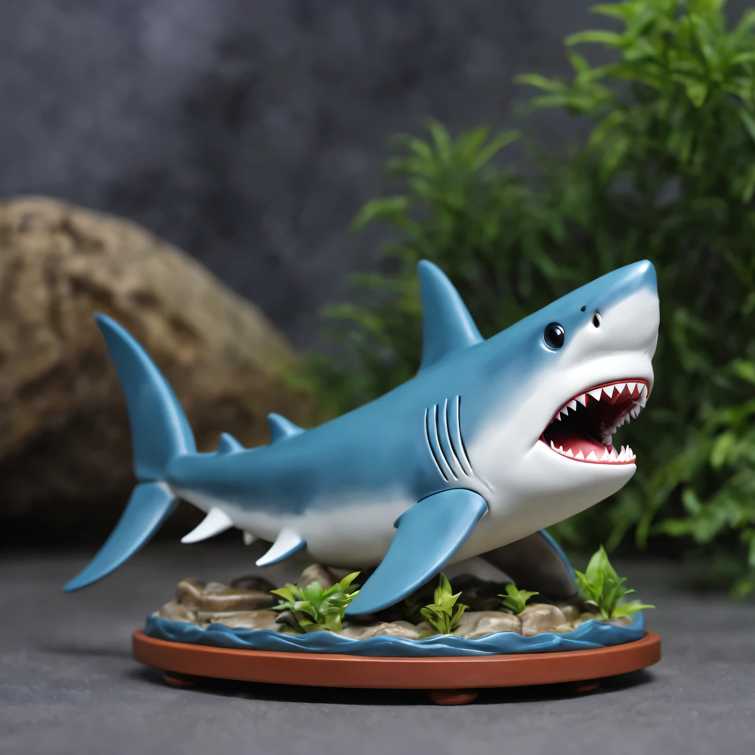 masterpiece, best quality,Blind box toy style, Ghibli style colors, from the side, atmospheric perspective, F/1.8, ultra high definition, masterpiece, precise, high detail, high quality, high resolution, shark, meditation, hands crossed, China Xiangyun, About, flowing,