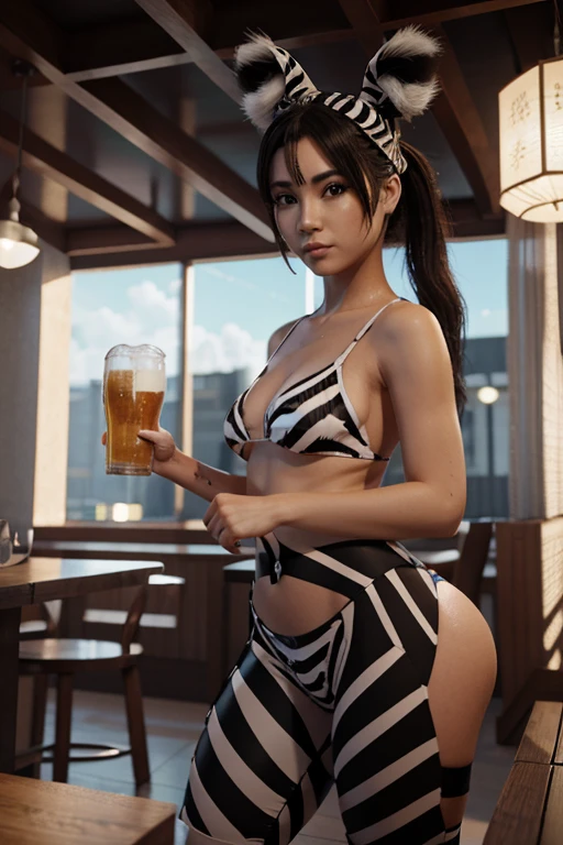 zebra holding a glass of beer and a puzzle piece, toon render screenshot, beautiful 3d rendering, show render, monochrome 3 d model, desenho animado 3d, Stylized 3D rendering, bw 3D Rendering, zebra, 3d animado, Animado em 3D, modelo 3d realista, estilizado 3d, 3D model of a Japanese mascot