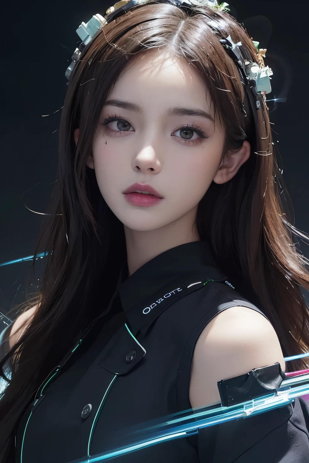 (front focus),(in the dark:1.6),
(masterpiece, top quality, best, official art, beautiful and aesthetic:1.2),(masterpiece, top quality, best quality, official art, beautiful and aesthetic:1.2),(masterpiece, top quality, best quality, official art, beautiful and aesthetic:1.2), 1girl, glitch art, (digital distortion), pixelated fragments, data corruption,colorful noise, visual chaos,contemporary aesthetics