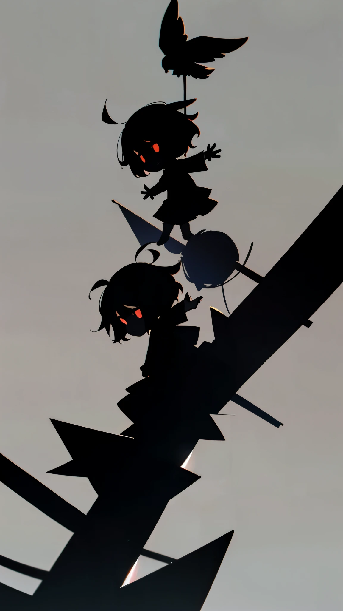 simple_wallpaper, silhouette, chibi,