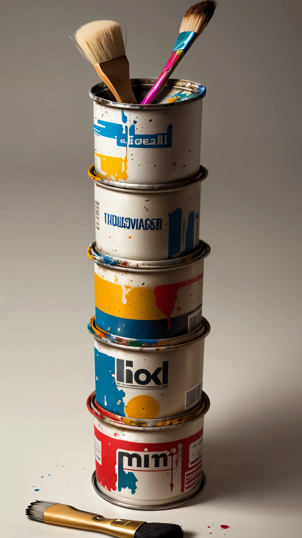 simple_wallpaper, paint_cans, brushes,