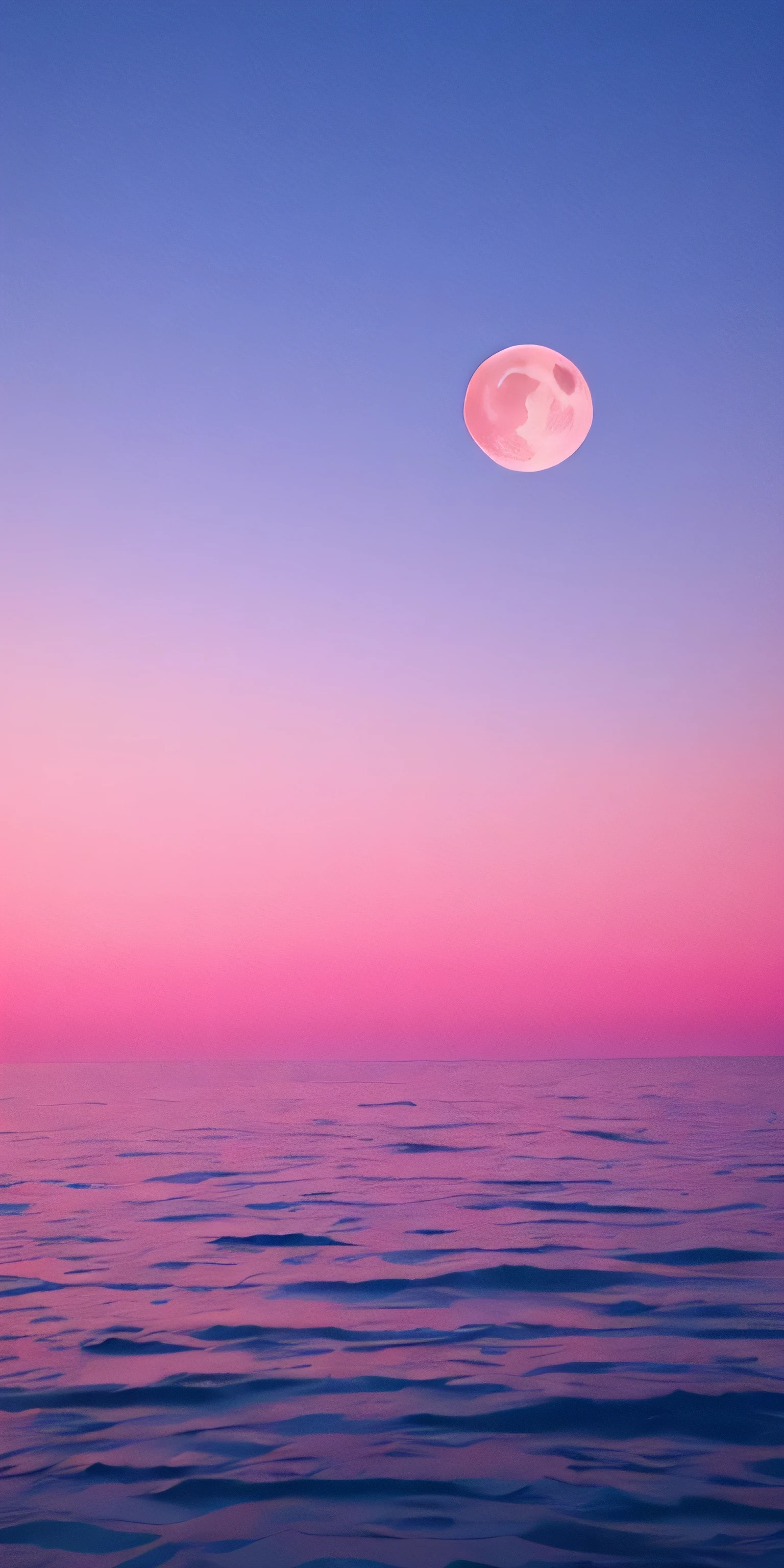 Pink moon, pink sky, soft pink clouds, pink ocean waves shimmering, sparkling, pink roses on pink ocean, fantasy, diamond, crown, universe, soft light,