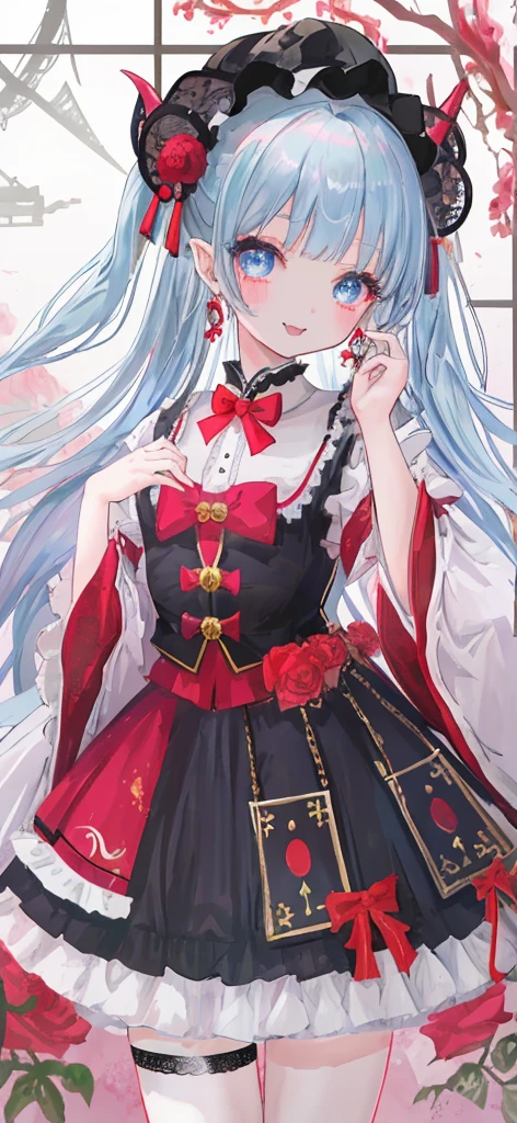 杰作 最优质 Extremely detailed的动漫 （（（）））） （（loli）） （（tor）） （（preschool children）） 两面朝上 金色The long发 白色衬衫 蓝色格子dress，bow tie，lolita fashion，ta style，Anime s Cosplay，loli，cute的动漫wai tsufu穿着服，cat boy cosplay！maidennurse！dress，angelic pretty，穿着dress的loli，日本maidennurse咖啡馆，激进的Portrait of Lolita girl，japanese clothi 2 k cute的小丑核心吊带裙 校服 The long袖 The long百褶裙 （（The long）） 裙子 blue eyes 蓝色袜子 户外花卉花园toddler园 preschool children尴尬 （（blush）） smile and close mouth [[blue eyes]]，vampire，fangs，格子dress，Super gorgeous，Extremely detailed，complex hairstyle，bow tie，lolita fashion，lolita style，Aniirls Cosplay，loute，Angelic beauty，loli，Portrait olita girl，Red square，y 2k，Emo style，non-mtream，Red square，mine series girls，Harajuku style，Exaggerated clothing，Intricate ornaments，rockabilly style，gothic style，尖头earrings，elf ears，earrings，earrings，lace， frills、Rose dripping blood、Moonlight night、Dramatic composition、Bonnet hat、little devil horns、hands wrapped around vines、Thorny roses，standing pictures、Whole BodyEsbian、a girl、cute的小、Alice in Wonderland、Alice in Wonderland服装、Yellow paper、wavy hair、Light blue eyes、Alice in Wonderland背景