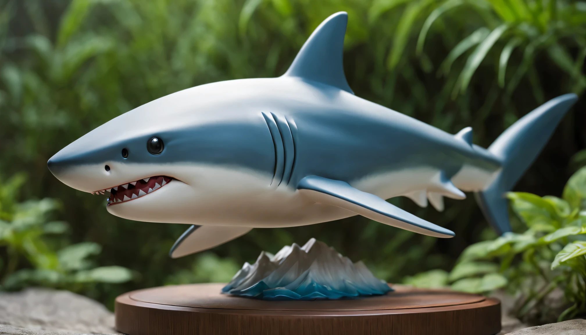 masterpiece, best quality,Blind box toy style, Ghibli style colors, from the side, atmospheric perspective, F/1.8, ultra high definition, masterpiece, precise, high detail, high quality, high resolution, shark, meditation, hands crossed, China Xiangyun, About, flowing,