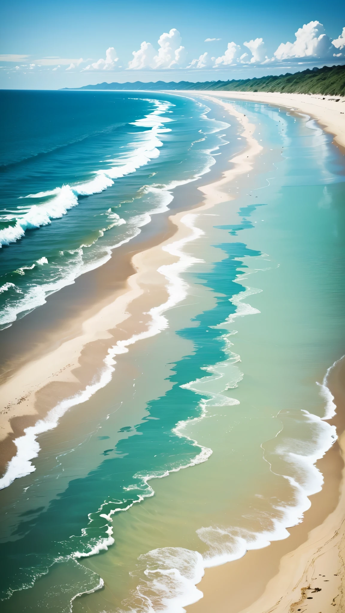 simple_wallpaper, beach, blue_gradation,