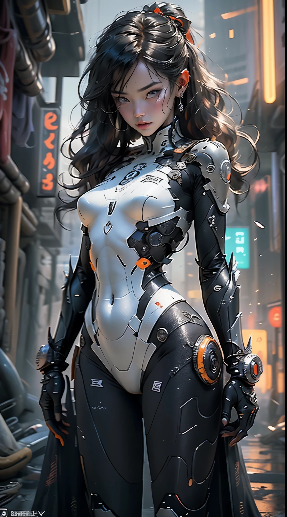 (((young chinese adult))), ((best quality)), ((masterpiece)), (detail: 1.4), 。.。.3D, A Beautiful Cyberpunk Woman,Micro pliers in Simon Beasley style, Genesis Evangelion neon style costume, 2 piece outfit, silver long hair, Arm this, cybernetic hand, soft, center, Scale to fit dimensions, north african trade zone (high dynamic range),Ray tracing,NVIDIA RTX,super resolution,Unreal 5,underground diffusion, PBR texture, post processing, Anisotropic filtering, depth of field, Maximum clarity and sharpness, multi-layer texture, Albedo and specular maps, surface coloring, Accurately simulate the interaction of light and materials, Perfect proportion, Render by Octane, Two-tone lighting, Large aperture, Low ISO, white balance, rule of thirds, 8K raw data, Stealth Nanosuit,loraes,Didn't write,even,blue eyes