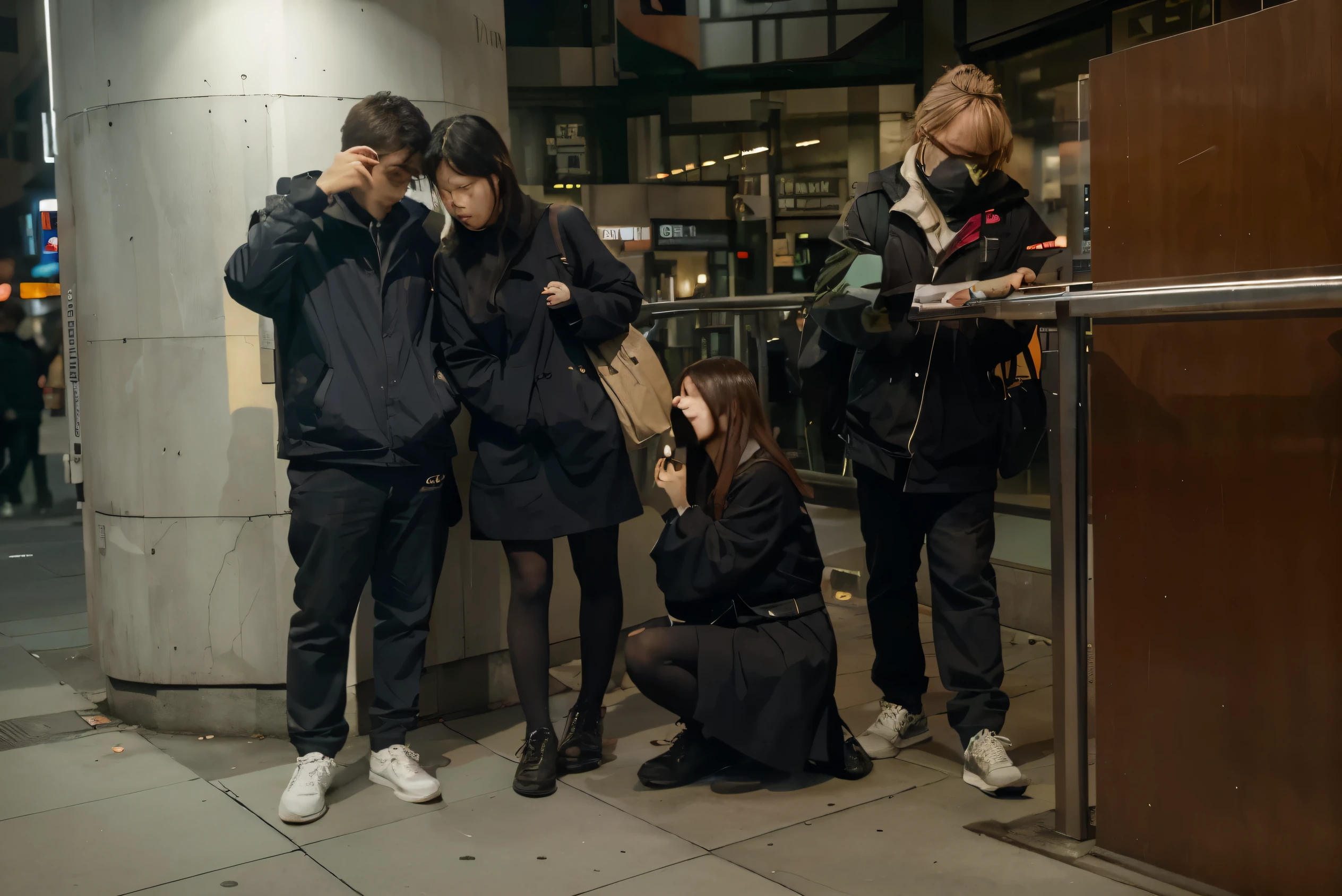(Best quality, 8k, 32k, Masterpiece, UHD:1.2) "Transform the image into a depiction of Shibuya from Jujutsu Kaisen, showcasing an empty street devoid of people. Envision the iconic Shibuya district with its vibrant and bustling atmosphere, but now in a tranquil and eerie setting. Capture the essence of Shibuya's famous landmarks and streets, but devoid of human activity. Emphasize the architecture, street signs, and recognizable elements of Shibuya, but create an atmosphere of emptiness and stillness. Utilize subdued tones and shadows to convey the absence of people, leaving the streets and buildings hauntingly quiet, evoking a sense of mystery and solitude in the heart of the city."