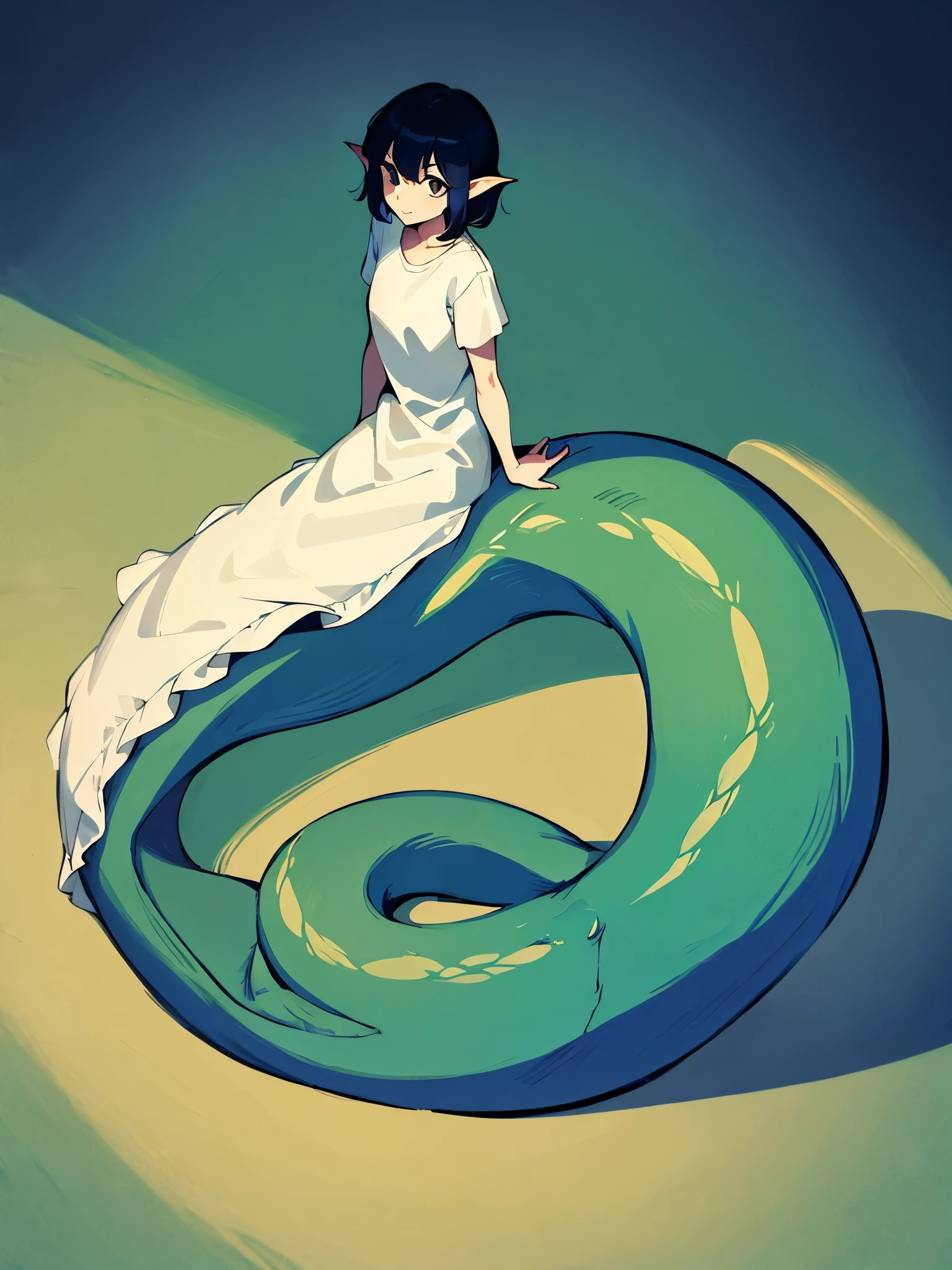 A Greek nymph in elegant bridal clothing based on a white lily and the lily flower, Two thorny vines of white lilies emerge from his back, which he uses as whips along his left arm., He has teal marks on his leg. , wear a belt with the symbol of purity. She is dressed like a princess, he lives in the jungle,