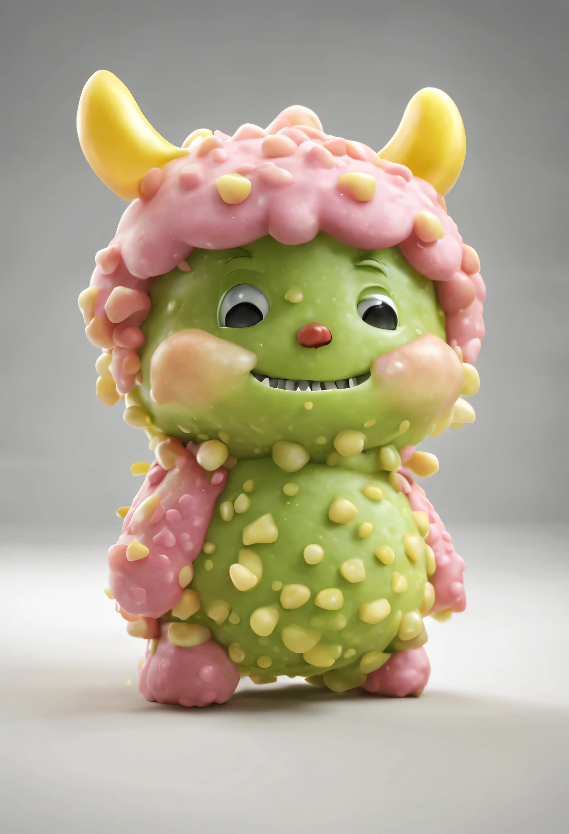 Fairy Tale Movie Style, the cutest Honeydew monster in the world, white background, 3d printed, hdr, 8k,