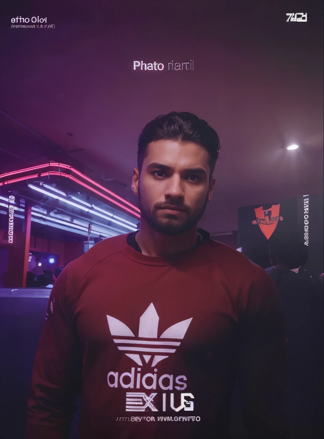 (best quality,4k,8k,alto,master part:1.2),ultra-detalhado, (Realistic,fotorrealista,photo-realistic:1.37), Foto RAW, pele detalhada, homem novo, homem de 17 anos, jovem, young, homem, Serious look, expressivo, maxilar forte, Serious look, rosto sedutor, olhar sedutor, forte, sedutor, OLHAR DESAFIADOR, barba, cicatriz ,macho, Homem, masculo, barba, olhar forte,piercing gaze at the camera, olhos bonitos, olhos expressivos, natural sunlight, sombras sutis, maxilar forte, olhar intenso, confident expression, studio lighting, sharp focus, vivid colors, Bokeh, fotografia de retrato, noite, neon, luz noturna, highlight.
