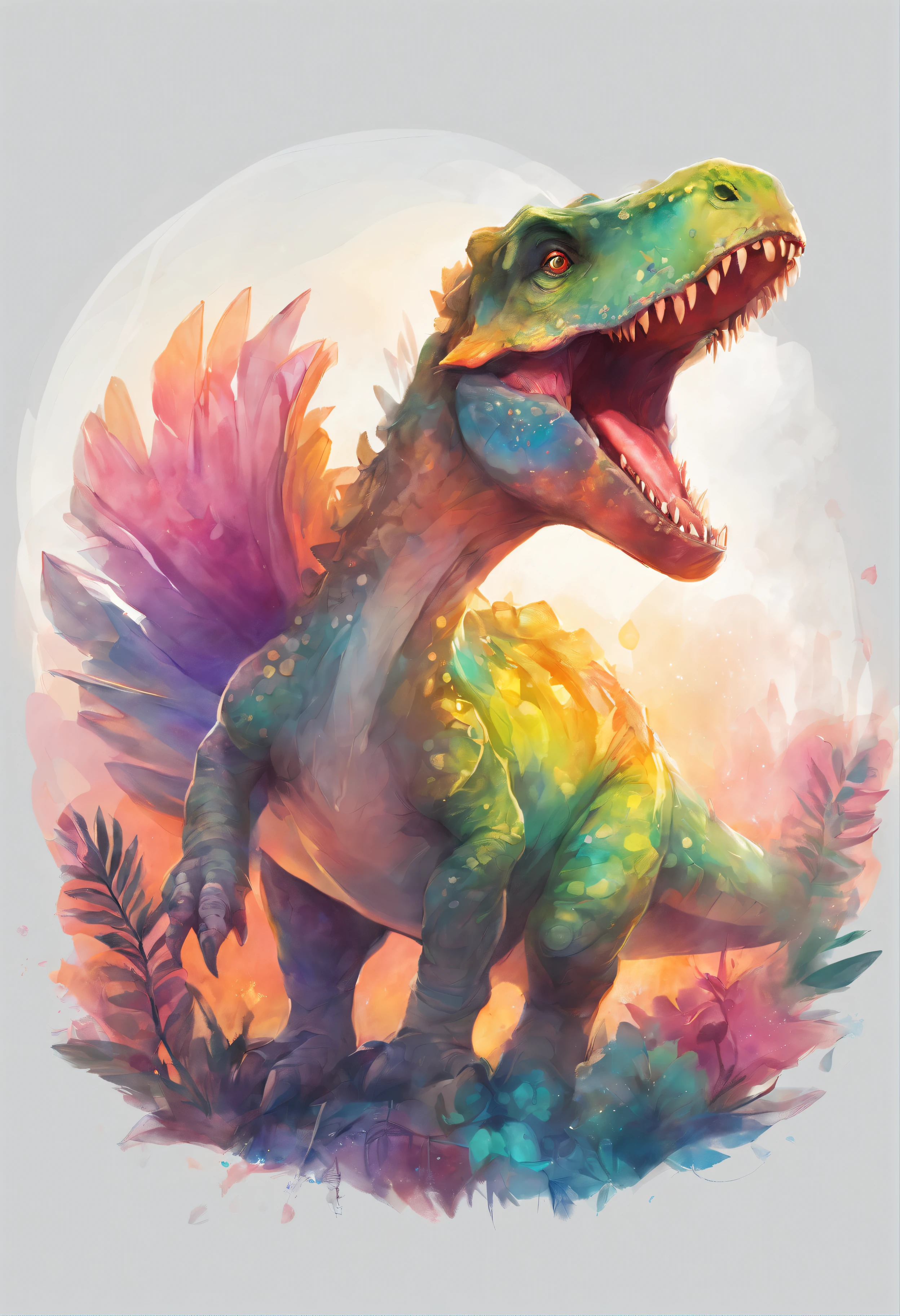 cute dinosaur colourful on transparent background
