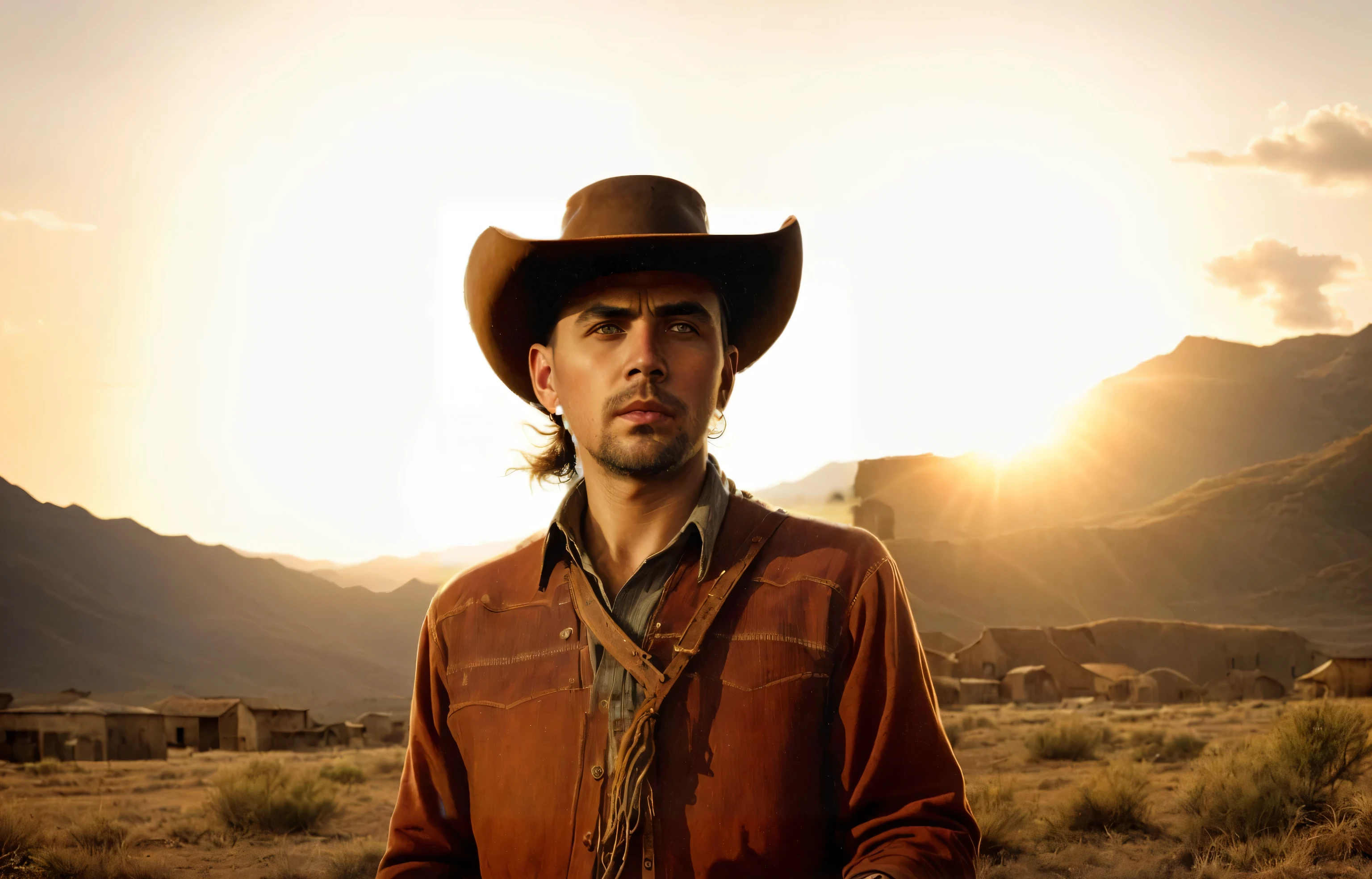 Texas, Mexico, Wild West, Sun, ranch, village, realism, Cinematic light, movie, atmosphere