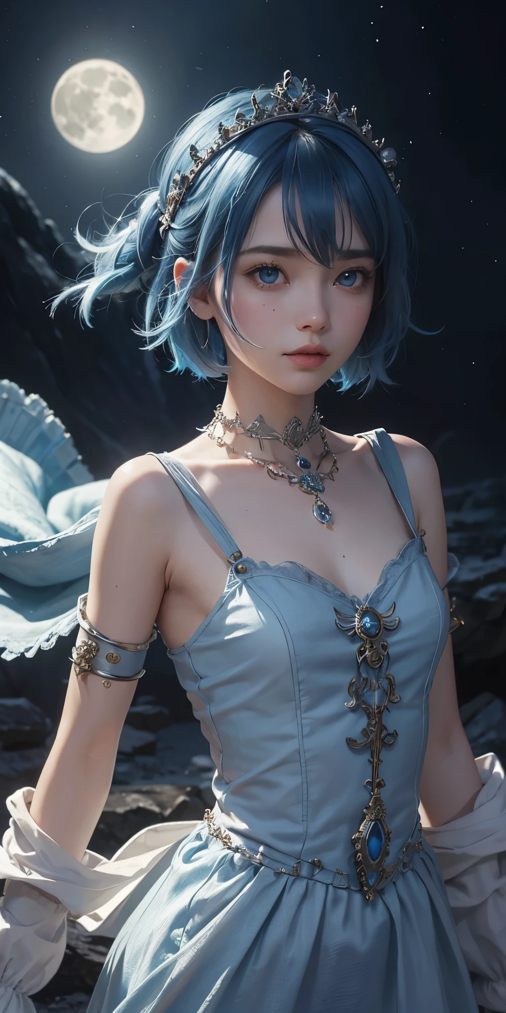 Dragon Ball Z,Bloomer,Light blue hair color,Beautiful Hair,Shortcuts,beautifully arranged bangs,Pale blue eyes,White skin,Photorealistic,Ultra HD,high quality,masterpiece,Digital SLR,Detailed details,Intricate details,Anatomical basis,Depicted in detail,A detailed face,Realistic skin texture,Vivid details,Perfect Anatomy,Perfect Anatomy,Anatomically correct hand,Anatomically correct fingers,Super Detail,Complex 3D rendering,Sexy pose,Beautiful morning glory(flower),Rainy Sky,Beautiful scenery,Fantastic rainy sky,Picturesque,Pink Lips,smile,Fantastic butterflies々,