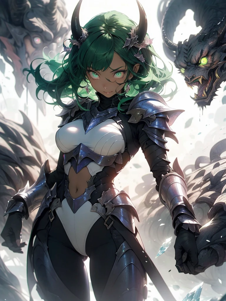 ((best quality, masterpiece, 4k, 8k, high res)), ((Solo)), ((vicious, extremely violent, attacking, fighting)), ((furry; Anthro Wolf)), moist, green hair, attacking, ferocious, fangs, full body, female werewolf, sexy, vibrant colors, (edgy punk hairstyle), knight armor, well-toned abs, Victorian dress, goth corset