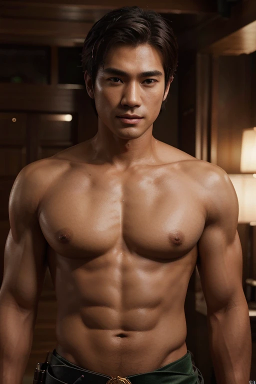 (Very detailed CG unity 8k wallpaper.), The most beautiful artwork in the world, 1 handsome Thai man, All parts of the body,