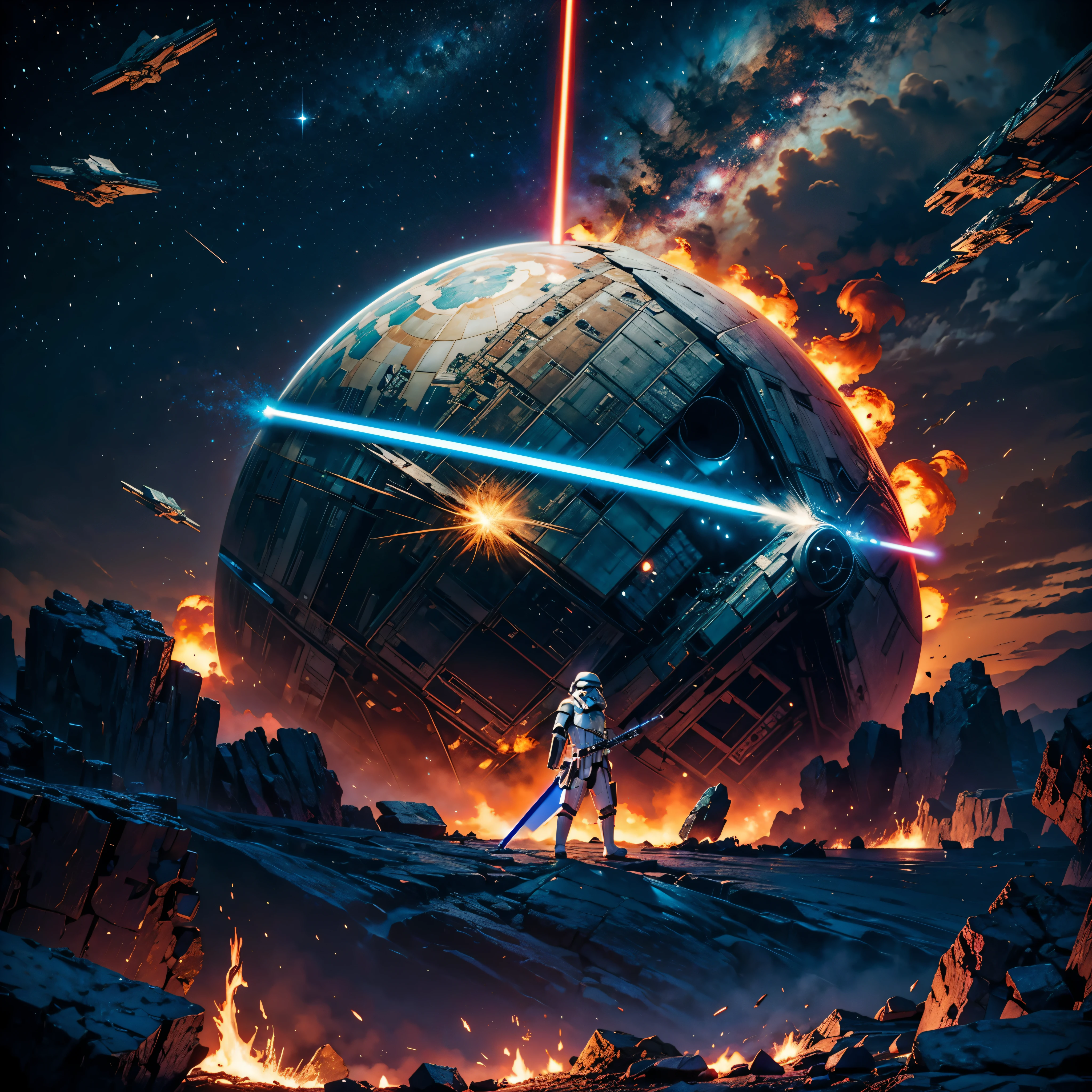 Nebulae galaxy stars Nebula starry_sky Sunset spacious SunRise panoramic sunshine (((Epic Star Wars movie poster))) deep path equirectangular science-fiction Unrealengine5 ultra Masterpiece hyper pro_photo-realistic saturate meticulously intricate ultra optimal ultra_high-def ultra_high-quality accurate ultra_high-details ultra_high-res color-coded shading perfection reflex extreme improved Octane_rendered opengl-shaders glsl-shader UHD XT3 DSLR HDR "Fire Storm" symmetrical ruby invoke onyx Tourmaline opal reflection amber lava navy plasma earth incandescent hearth flash-fire-shoot floraison multi various etc. --s 1000 --c 20 --q 20 --chaos 100