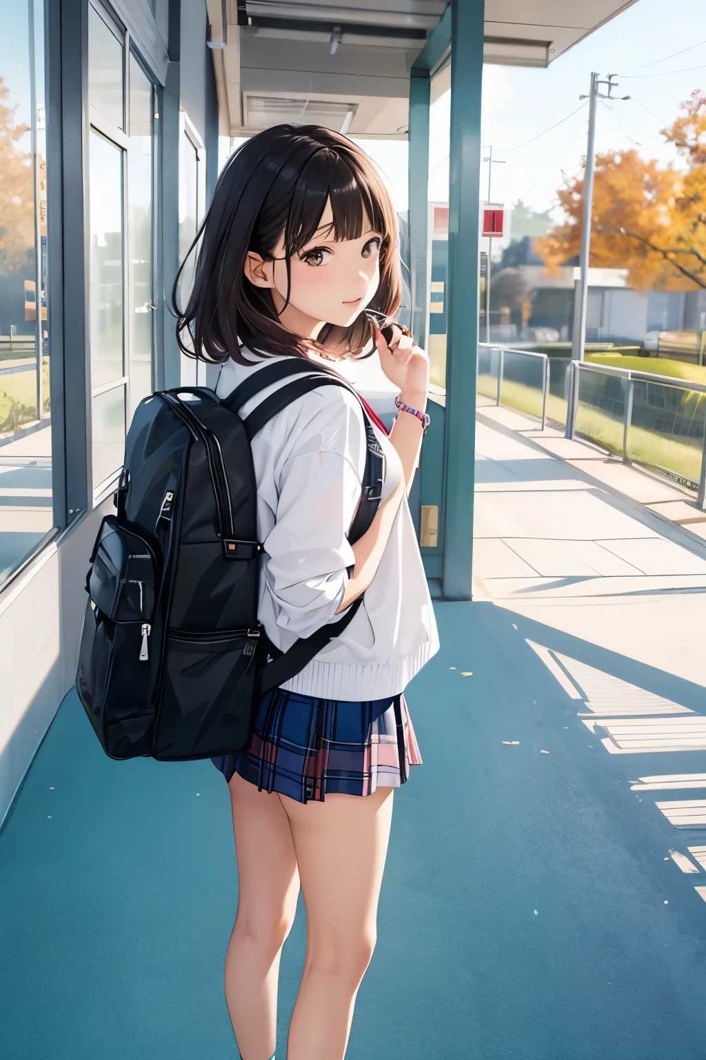 masterpiece, top quality, 16K UHD,
idol girl, idol outfit, school setting, solo,
vibrant colors, sparkling accessories, cheerful expression,
desk and schoolbooks in background, pencil case, shoes, backpack,
sunny day through the window, outdoor scene, trees, blue sky.
or
masterpiece, high resolution, 4k,
idol girl, idol outfit, school corridor,
bold colors, sequins, shiny material, confident pose,
locker room, mirror reflection, water bottle, cellphone,
classmates passing by, hallway lights, sneakers, backpack,
autumn leaves outside, open windows