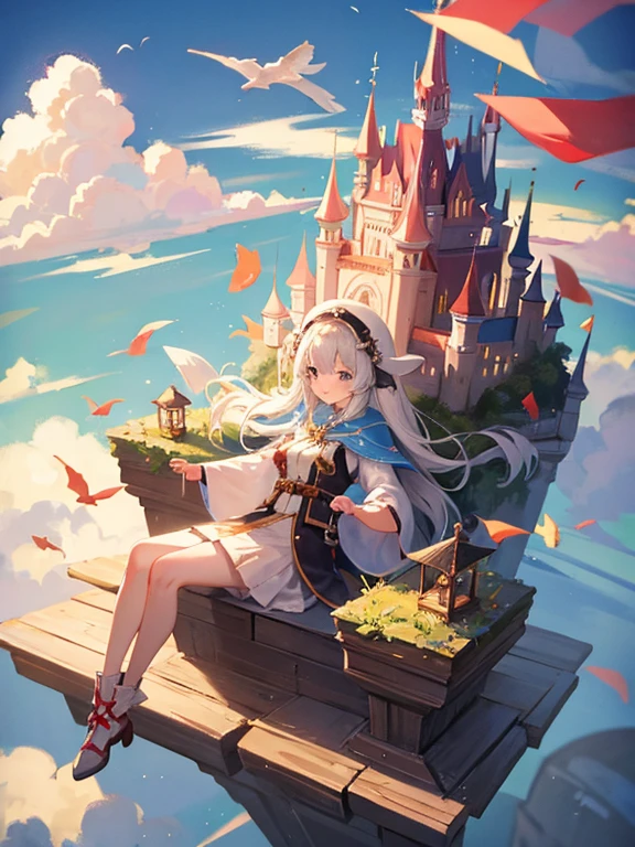 no gravity、floating island and castle、