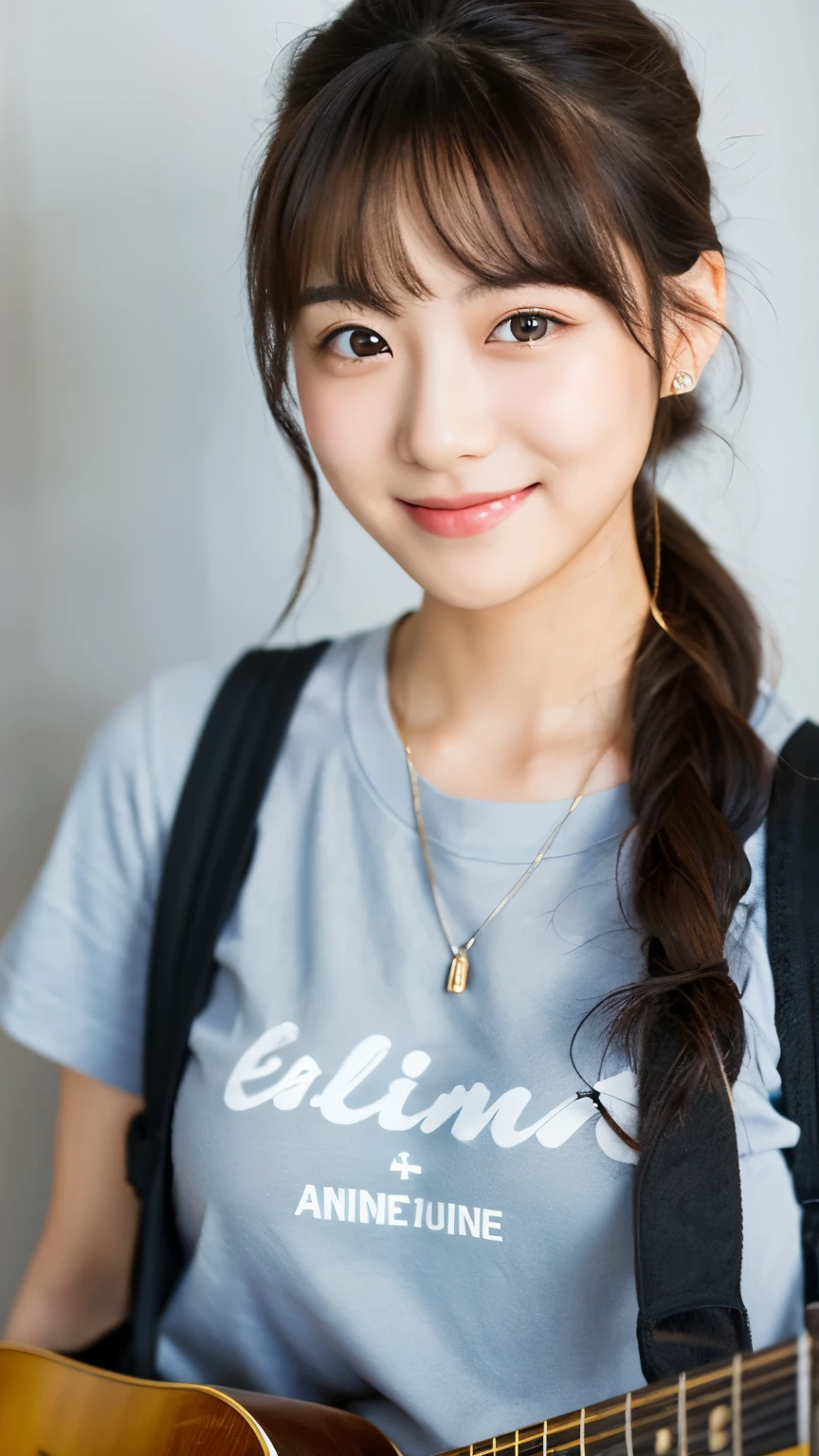 Dressed、(Photo realistic:1.4)、(Surreal:1.4)、(Real Stick:1.3)、
(Smoother lighting:1.05)、(映画の照明Improvement of quality:0.9)、32k、
One girl、23 years old、Realistic lighting、Backlight、Facial Light、Ray-tracing、(Bright light:1.2)、(Improvement of quality:1.4)、
(Highest quality real texture skins)、Fine Eyes、Detailed painted face、
(tired, Sleepy and satisfied:0.0)、Close-up face、T-Shirts、
(Improve your body line mood:1.1)、Shiny skin、actress、Korean Idol、Nogizaka Idol、Gravure idol pose