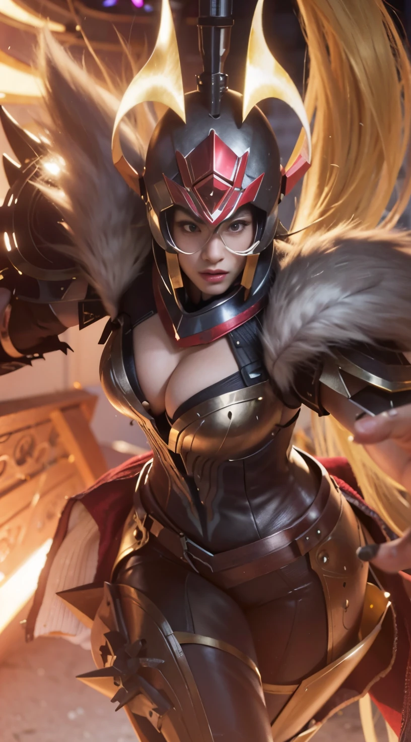 (female:1.2), 8k, ultra hd, ultra detailed texture, hyper realistic, masterpiece, detailed texture, detailed face, detailed skin, detailed lighting, (photorealistic:1.5), best quality, beautiful lighting, cinematic lighting, professional lighting, ultra highres, realistic, detailed hair, real hair, high quality, (realskin:1.5), extremely detailed, finely detail, ultra-detailed, 1girl, solo, dark armor, yellow wing behind