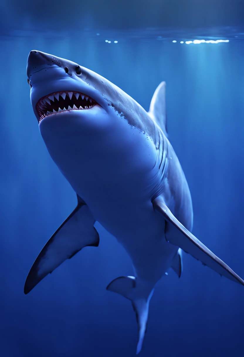 a shark, art by by Miki Asai, best quality, masterpiece, 8k