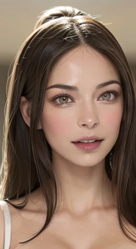 ((Best quality, 8k, whole body, Masterpiece :1.3)), Sharp focus :1.2, A pretty woman with perfect figure :1.4, Slender abs :1.2, ((Dark brown hair, E-cup of breasts :1.4)), (wearing white button up shirt, no bra, Jean :1.1), City street:1.2, Highly detailed face and skin texture, Detailed eyes, Double eyelid, white skin, enhanced tits tufts, (A hyper-realistic), (highly detailed), A smile, natural breasts, soft areolas, topless, Puffy areolas, puffy nipples, detailed areolas, detailed nipples, light colored areolas, light colored nipples
