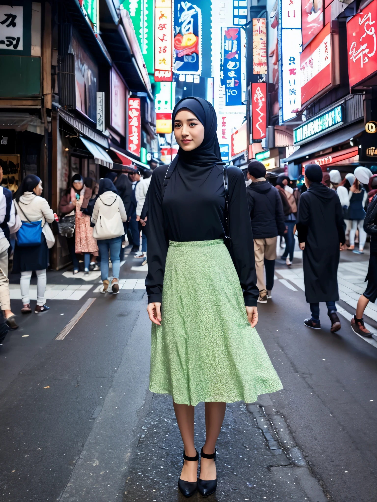 hijab, dress, dotonbori Osaka