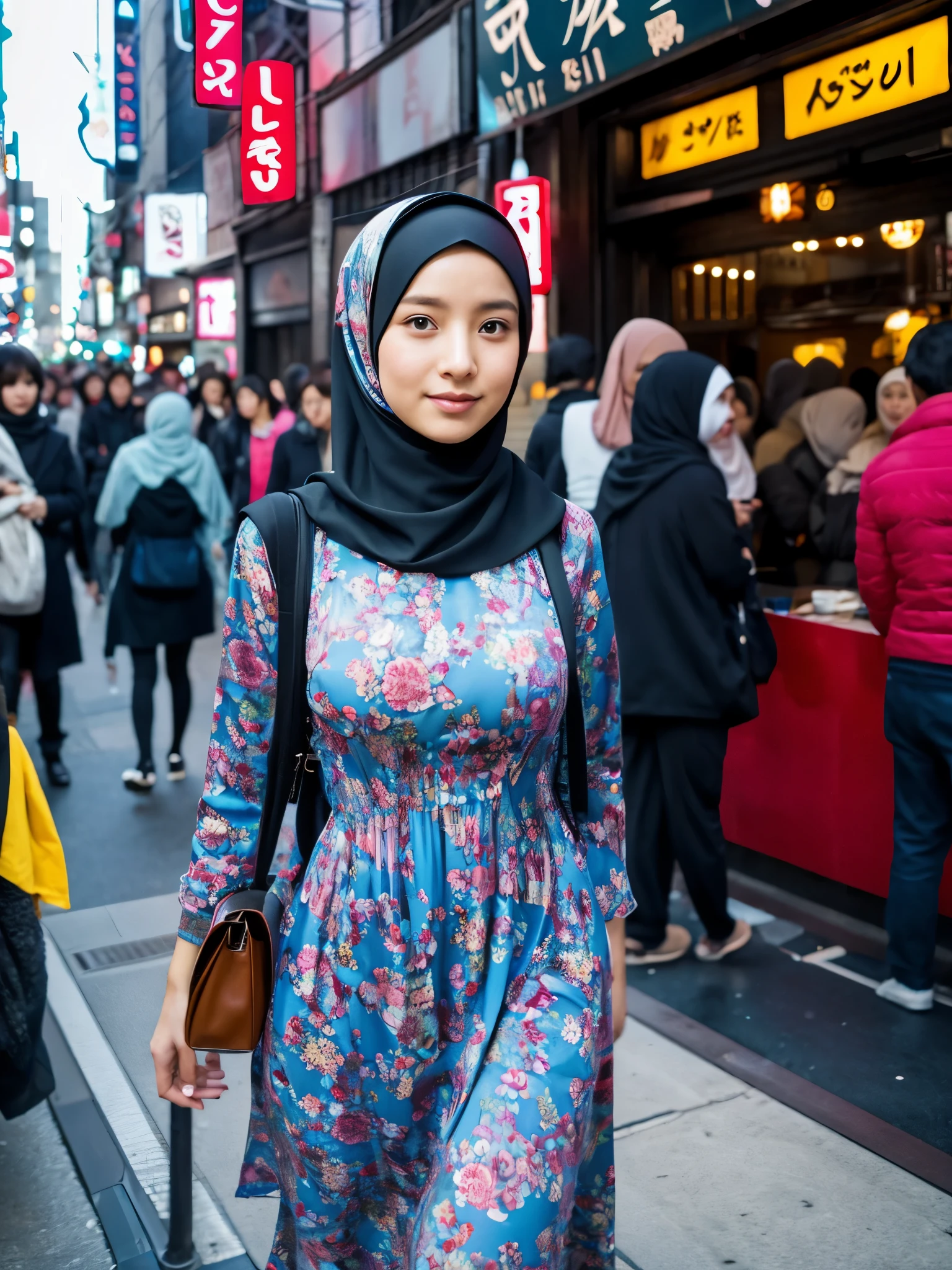 hijab, dress, dotonbori Osaka